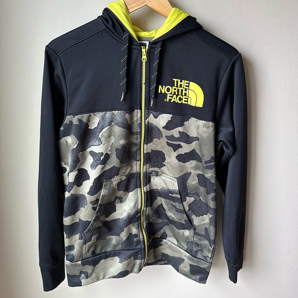 The North Face full zip black and camo hooded sweatshirt